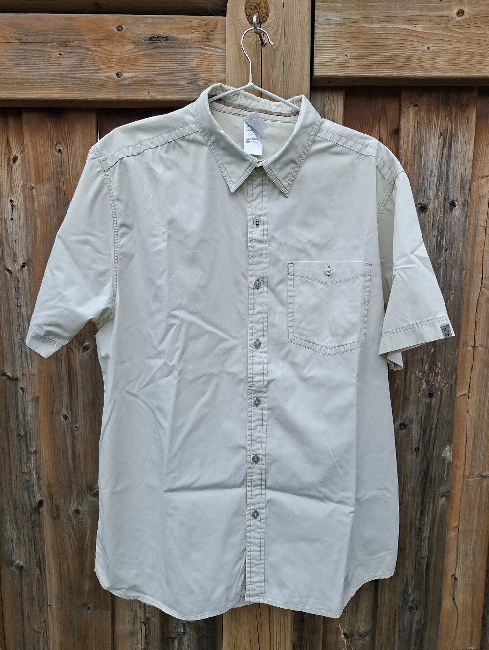 The North Face Mens XL A5 Series Button Down Safari Hiking Trail Shirt Khaki Tan